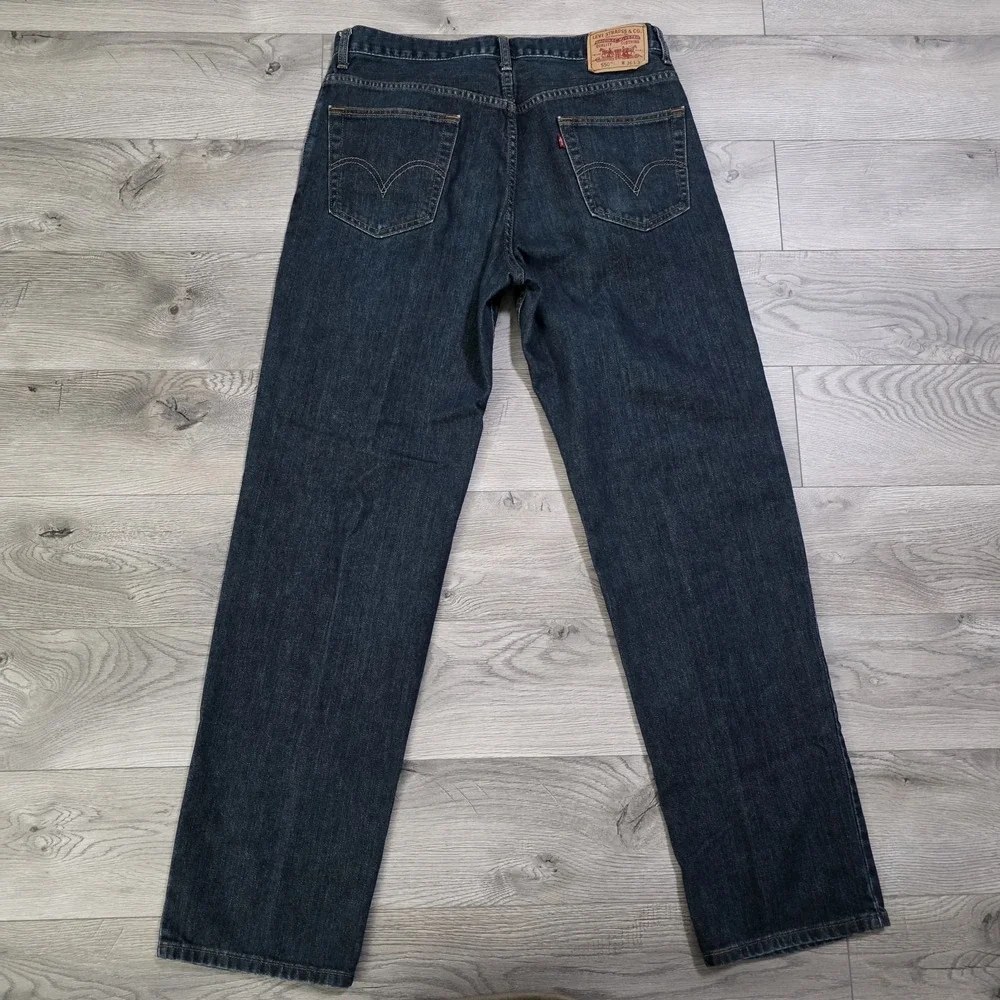 Levis 550 Jeans Men 36x34 Dark‎ Wash Blue Denim 5 Pocket Relaxed Cowboy 2000s